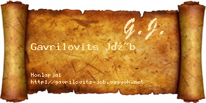 Gavrilovits Jób névjegykártya